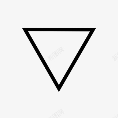 三角形下箭头白色三角形图标