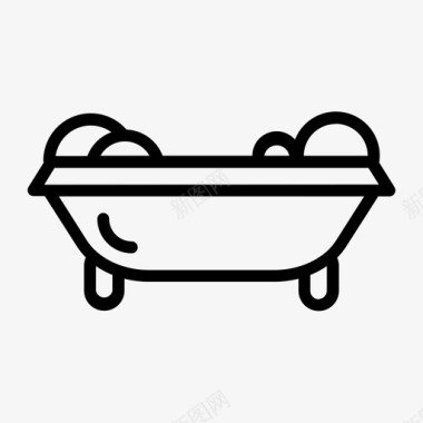 泡泡浴浴缸浴室泡泡浴图标