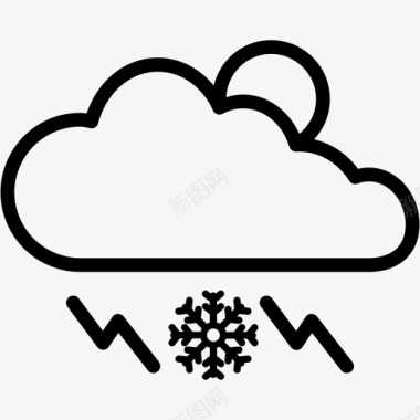 被雷噼晴云雷雨雪天气天气1图标