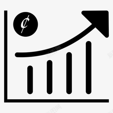 四等分条形图增长美元分条形图结果图标