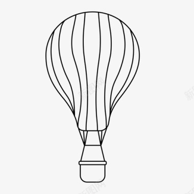 气球热气球冒险运输图标