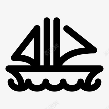 帆船海上水上运动图标