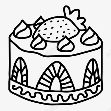草莓酥饼面包奶油图标