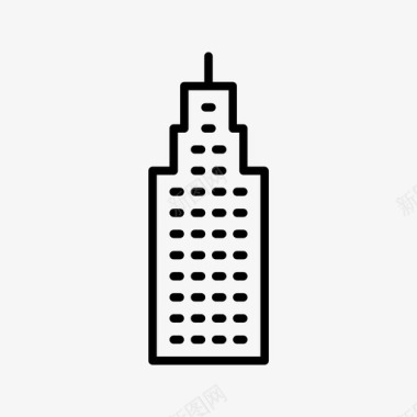 摩天大楼城市房地产图标