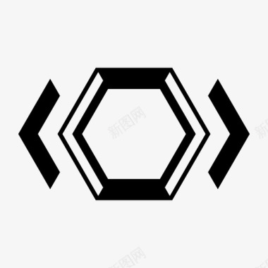 六角括号抽象六角形图案和形状图标
