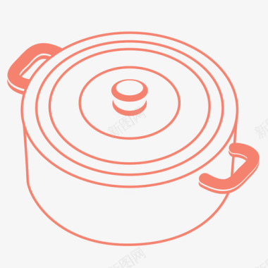 平底锅锅盖轮廓炊具餐具图标