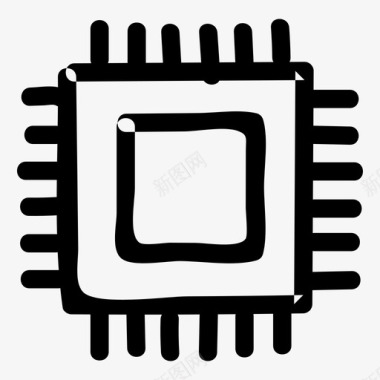 微芯片个人电脑处理器图标