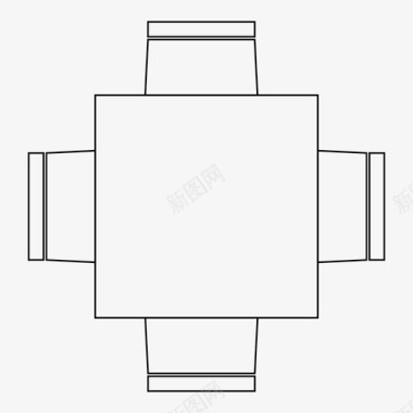 平面图矢量桌子鸟瞰餐桌图标