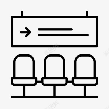 机场候机室航空公司飞机图标