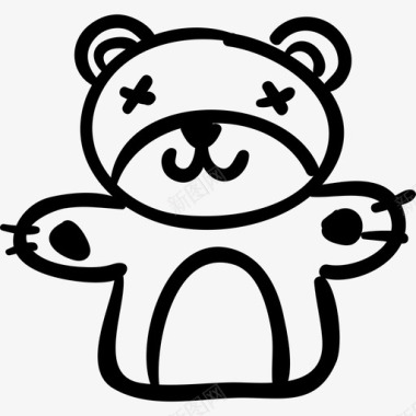 手绘熊熊手绘动物玩具手绘玩具手绘细部图标