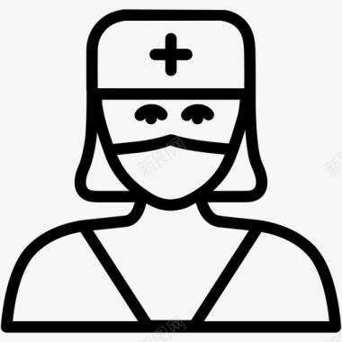 医院护士站外科医生面罩医疗保健图标