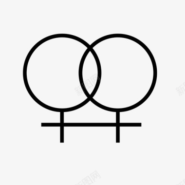 女性图标双金星女性别图标