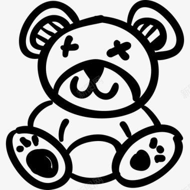 熊玩具手绘玩具手绘细节图标