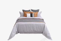 现代简约样板房间床上用品软装床品咖啡棕色灰色陈设布素材