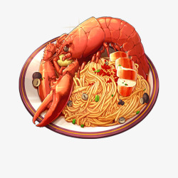 龙虾意面食物图素材