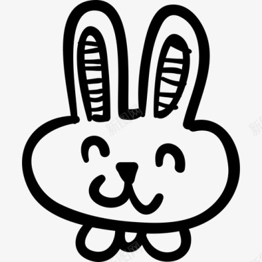 兔子手绘动物头手绘玩具手绘细部图标