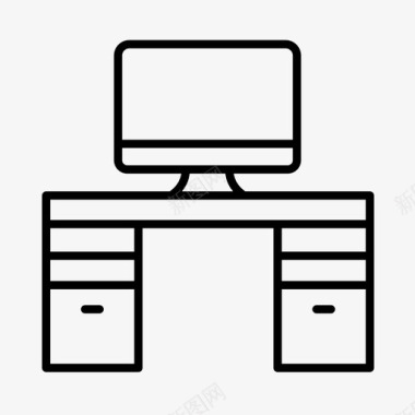 办公桌商务电脑图标