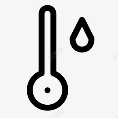 雨滴素材温度雨滴水温度计图标