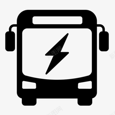 环保标志设计电动巴士城市电力图标