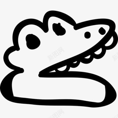 鳄鱼头手绘玩具手绘玩具手绘细部图标
