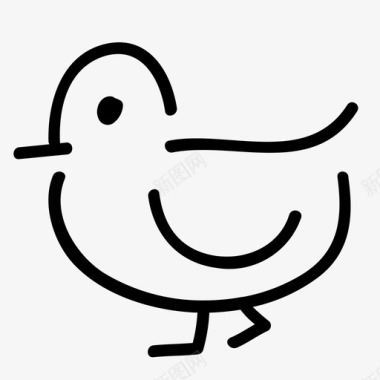 鸭子有趣手绘图标