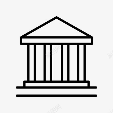 高大的帕特农神庙建筑城市图标