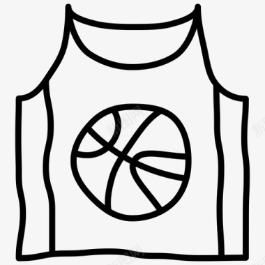 手绘篮球徽章篮球衫运动型手绘图标