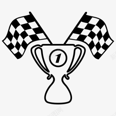 赛车冠军奖杯赛车比赛图标