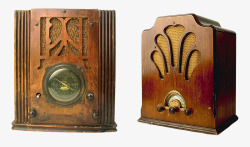 旧历旧收音机无线电年份复古收藏旧历史时代具集合管范围电高清图片