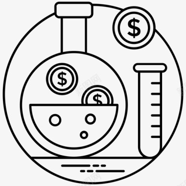 炼金金融炼金术商业实验银行和金融行业图标图标