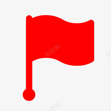 标识红色红旗红色图标