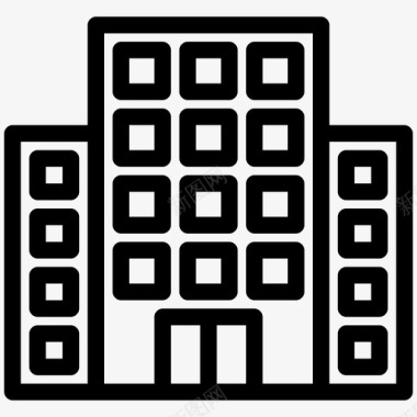 矢量办公楼办公室办公楼工作场所图标