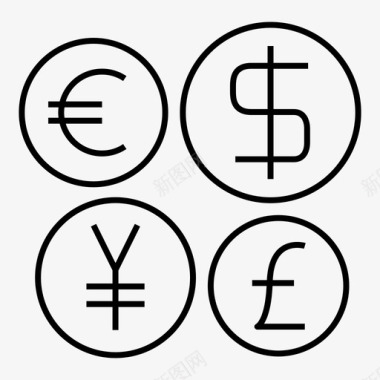 火焰欧元图标硬币美元欧元图标