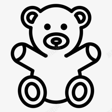 婴儿玩具泰迪熊婴儿洋娃娃图标