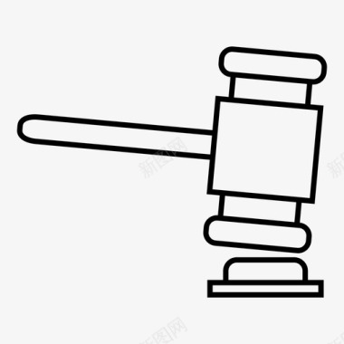 律师法庭木槌司法图标