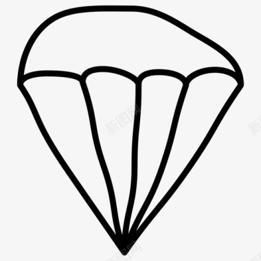 降落伞飞行手绘图标
