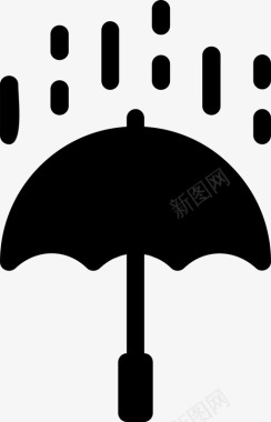 雨季四月雨伞雨雨季季节图标