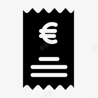信用卡账单欧元汇票收据图标