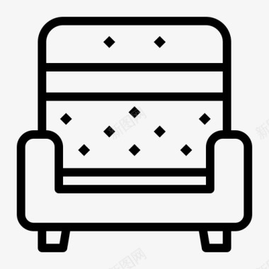 沙发扶手椅休闲椅图标