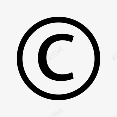 版权圆形字母c图标
