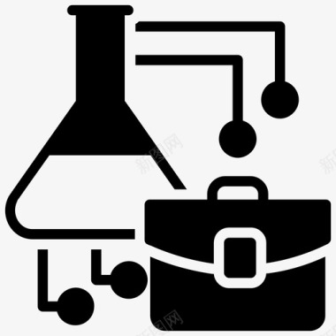 小烧杯数据科学公文包化学烧杯图标