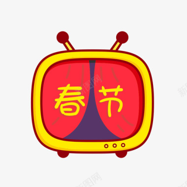 牛年春节春节电视图标
