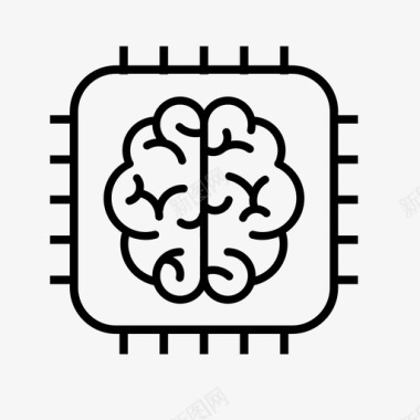 微型芯片人工智能芯片图标