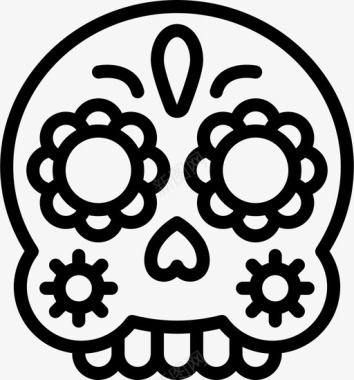 骷髅面具死亡日墨西哥图标