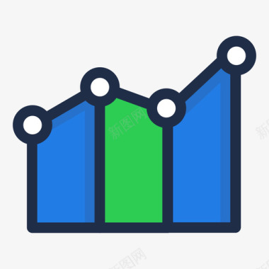 简单的折线图堆积折线图图标