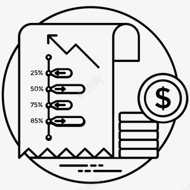 PPT图形演示财务报告业务增长业务报告图标