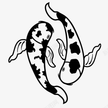 锦鲤鱼动物装饰鱼图标