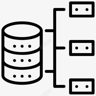 设施小品数据库网络数据基础设施数据网络图标