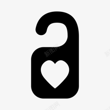 矢量挂架门把手挂架酒店爱情图标