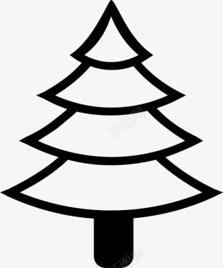 冬天松树圣诞节圣诞树假日图标